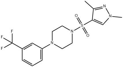 1-(1,3-dimethylpyrazol-4-yl)sulfonyl-4-[3-(trifluoromethyl)phenyl]piperazine Structure