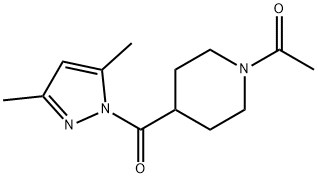 1-[4-(3,5-dimethylpyrazole-1-carbonyl)piperidin-1-yl]ethanone Struktur