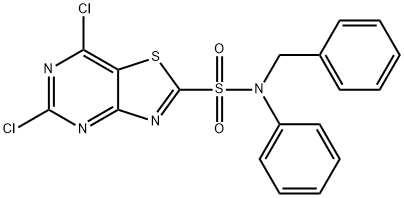 N-BENZYL-5,7-DICHLORO-N-PHENYLTHIAZOLO[4,5-D]PYRIMIDINE-2-SULFONAMIDE Struktur