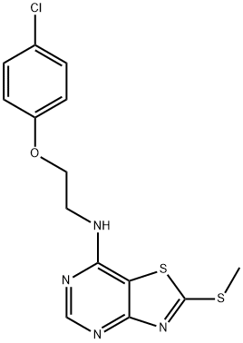 N-(2-(4-CHLOROPHENOXY)ETHYL)-2-(METHYLTHIO)THIAZOLO[4,5-D]PYRIMIDIN-7-AMINE Struktur