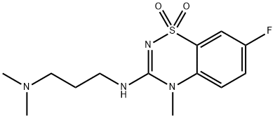 3-((3-(DIMETHYLAMINO)PROPYL)AMINO)-7-FLUORO-4-METHYL-4H-BENZO[E][1,2,4]THIADIAZINE 1,1-DIOXIDE Struktur