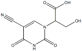 2-(5-Cyano-2,4-dioxo-3,4-dihydro-2H-pyrimidin-1-yl)-3-hydroxy-propionic acid Struktur