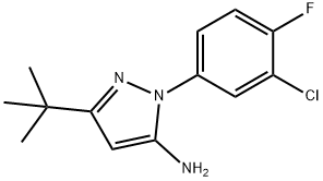 5-tert-Butyl-2-(3-chloro-4-fluoro-phenyl)-2H-pyrazol-3-ylamine Struktur