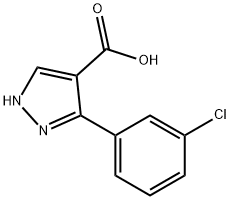 5-(3-chlorophenyl)-1H-pyrazole-4-carboxylic acid Struktur