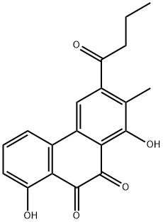 9,10-Phenanthrenedione,1,8-dihydroxy-2-methyl-3-(1-oxobutyl)- Struktur