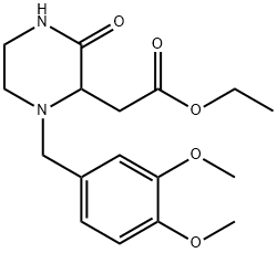 ethyl 2-[1-[(3,4-dimethoxyphenyl)methyl]-3-oxopiperazin-2-yl]acetate Struktur