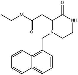 ethyl [1-(1-naphthylmethyl)-3-oxo-2-piperazinyl]acetate Struktur