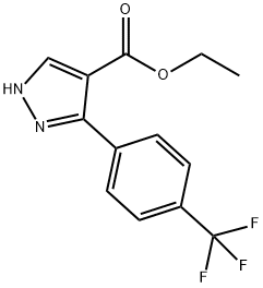 ethyl 5-[4-(trifluoromethyl)phenyl]-1H-pyrazole-4-carboxylate Struktur