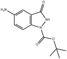 TERT-BUTYL 5-AMINO-3-OXO-2,3-DIHYDRO-1H-INDAZOLE-1-CARBOXYLATE Struktur