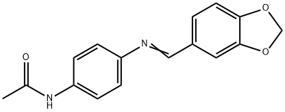 N-{4-[(1,3-benzodioxol-5-ylmethylene)amino]phenyl}acetamide Struktur