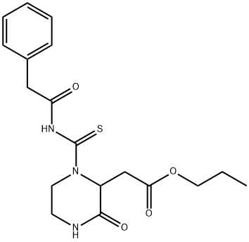 propyl (3-oxo-1-{[(phenylacetyl)amino]carbonothioyl}-2-piperazinyl)acetate Struktur