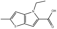 4-ethyl-2-methyl-4H-thieno[3,2-b]pyrrole-5-carboxylic acid Struktur