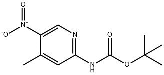 (4-Methyl-5-nitro-pyridin-2-yl)-carbamic acid tert-butyl ester Struktur