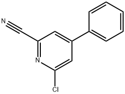 6-chloro-4-phenyl-pyridine-2-carbonitrile Struktur