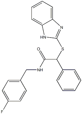 2-(1H-benzimidazol-2-ylsulfanyl)-N-[(4-fluorophenyl)methyl]-2-phenylacetamide Structure