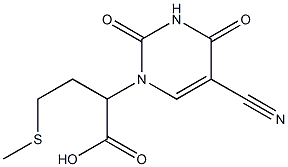 2-(5-Cyano-2,4-dioxo-3,4-dihydro-2H-pyrimidin-1-yl)-4-methylsulfanyl-butyric acid Struktur