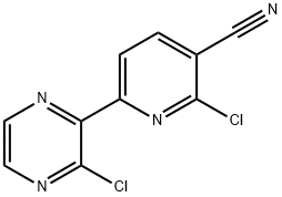 2-chloro-6-(3-chloropyrazin-2-yl)pyridine-3-carbonitrile Struktur