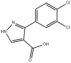 5-(3,4-dichlorophenyl)-1H-pyrazole-4-carboxylic acid Struktur