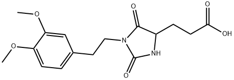 3-{1-[2-(3,4-Mimethoxyphenyl)ethyl]-2,5-dioxoimidazolidin-4-yl}propanoic acid Struktur