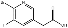 (6-Bromo-5-fluoro-pyridin-3-yl)-acetic acid Struktur