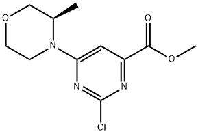 (R)-methyl 2-chloro-6-(3-methylmorpholino)pyrimidine-4-carboxylate Struktur