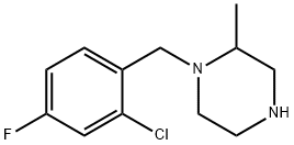 1-[(2-chloro-4-fluorophenyl)methyl]-2-methylpiperazine Struktur