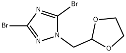 3,5-dibromo-1-[(1,3-dioxolan-2-yl)methyl]-1H-1,2,4-triazole Struktur