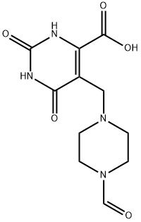 5-(4-Formyl-piperazin-1-ylmethyl)-2,6-dioxo-1,2,3,6-tetrahydro-pyrimidine-4-carboxylic acid Struktur