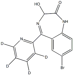 7-bromo-3-hydroxy-5-(3,4,5,6-tetradeuteriopyridin-2-yl)-1,3-dihydro-1,4-benzodiazepin-2-one Struktur