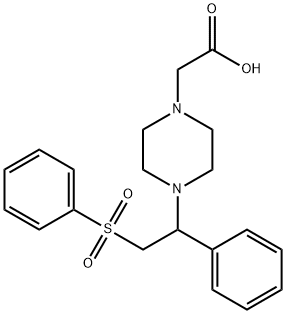 2-{4-[2-(benzenesulfonyl)-1-phenylethyl]piperazin-1-yl}acetic acid Struktur