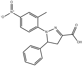 1-(2-methyl-4-nitrophenyl)-5-phenyl-4,5-dihydro-1H-pyrazole-3-carboxylic acid Struktur