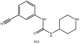 1-(3-Cyanophenyl)-3-piperidin-4-yl-ureahydrochloride Struktur