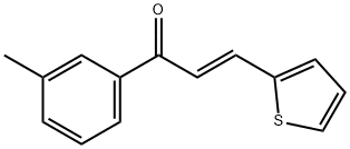 (2E)-1-(3-methylphenyl)-3-(thiophen-2-yl)prop-2-en-1-one Struktur