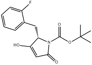 (S)-2-(2-Fluoro-benzyl)-3-hydroxy-5-oxo-2,5-dihydro-pyrrole-1-carboxylic acid tert-butyl ester Struktur