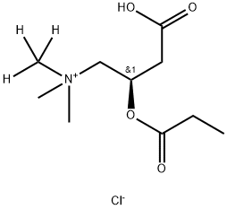 [(2R)-3-carboxy-2-propanoyloxypropyl]-dimethyl-(trideuteriomethyl)azanium:chloride Struktur