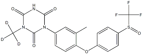 1-[3-methyl-4-[4-(trifluoromethylsulfinyl)phenoxy]phenyl]-3-(trideuteriomethyl)-1,3,5-triazinane-2,4,6-trione Struktur