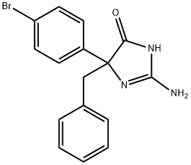 2-amino-5-benzyl-5-(4-bromophenyl)-4,5-dihydro-1H-imidazol-4-one Struktur