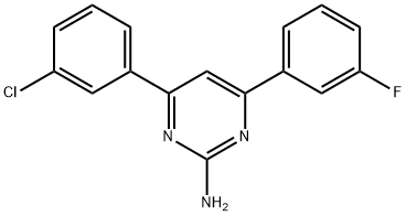 4-(3-chlorophenyl)-6-(3-fluorophenyl)pyrimidin-2-amine Struktur