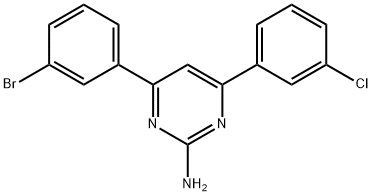 4-(3-bromophenyl)-6-(3-chlorophenyl)pyrimidin-2-amine Struktur