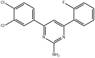 4-(3,4-dichlorophenyl)-6-(2-fluorophenyl)pyrimidin-2-amine Struktur