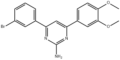 4-(3-bromophenyl)-6-(3,4-dimethoxyphenyl)pyrimidin-2-amine Struktur