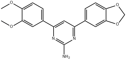 4-(2H-1,3-benzodioxol-5-yl)-6-(3,4-dimethoxyphenyl)pyrimidin-2-amine Struktur