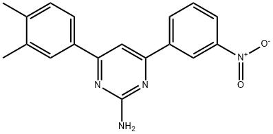 4-(3,4-dimethylphenyl)-6-(3-nitrophenyl)pyrimidin-2-amine Struktur