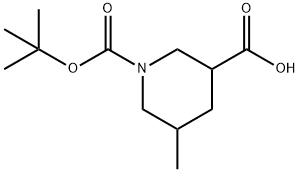 1-[(tert-butoxy)carbonyl]-5-methylpiperidine-3-carboxylic acid Struktur