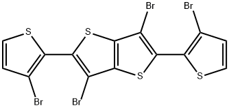 3,6-dibromo-2,5-bis(3-bromothiophen-2-yl)thieno[3,2-b]thiophene Struktur