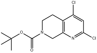 TERT-BUTYL 2,4-DICHLORO-5,8-DIHYDRO-1,7-NAPHTHYRIDINE-7(6H)-CARBOXYLATE Struktur