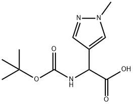 2-((TERT-BUTOXYCARBONYL)AMINO)-2-(1-METHYL-1H-PYRAZOL-4-YL)ACETIC ACID Struktur