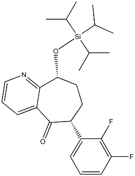 (6R,9R)-6-(2,3-difluorophenyl)-9-tri(propan-2-yl)silyloxy-6,7,8,9-tetrahydrocyclohepta[b]pyridin-5-one Struktur