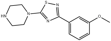 1-[3-(3-methoxyphenyl)-1,2,4-thiadiazol-5-yl]piperazine Struktur