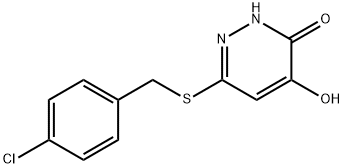 6-(4-chlorobenzylthio)-4-hydroxypyridazin-3(2H)-one Struktur